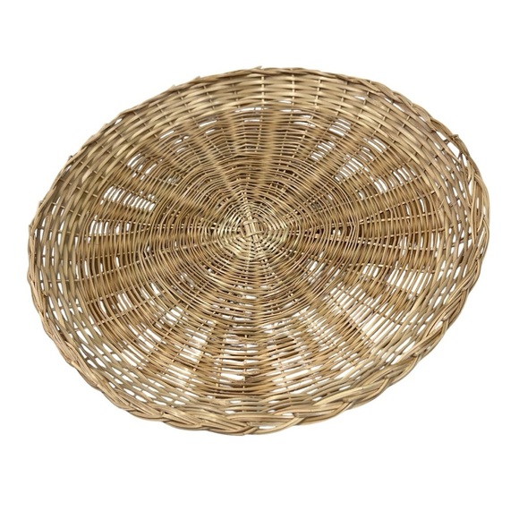 VTG INTERPUR Bamboo Wicker Plates and Basket Holders Four Sets of 8 - Picture 10 of 16